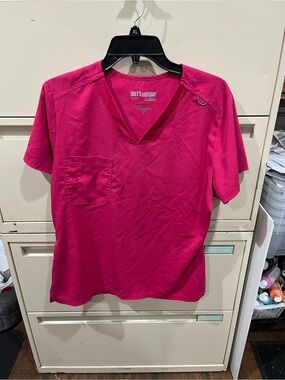 Grey's Anatomy Bright Pink V-Neck Scrub Top